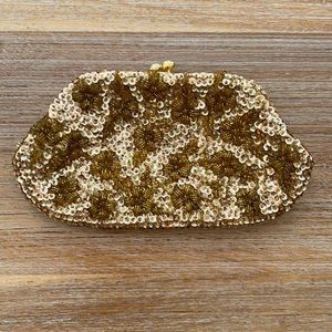 Handmade gold sequins pouch